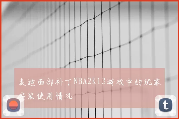 麦迪面部补丁NBA2K13游戏中的玩家安装使用情况